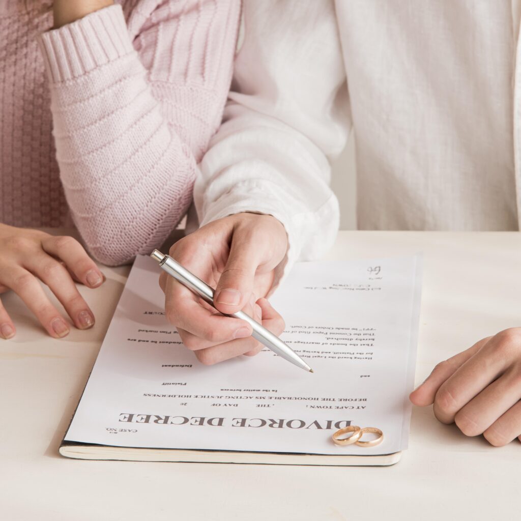 sign divorce documents